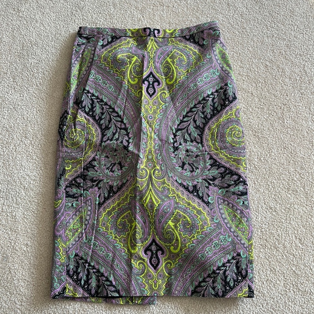J Crew Pattern Pencil Skirt Size 00